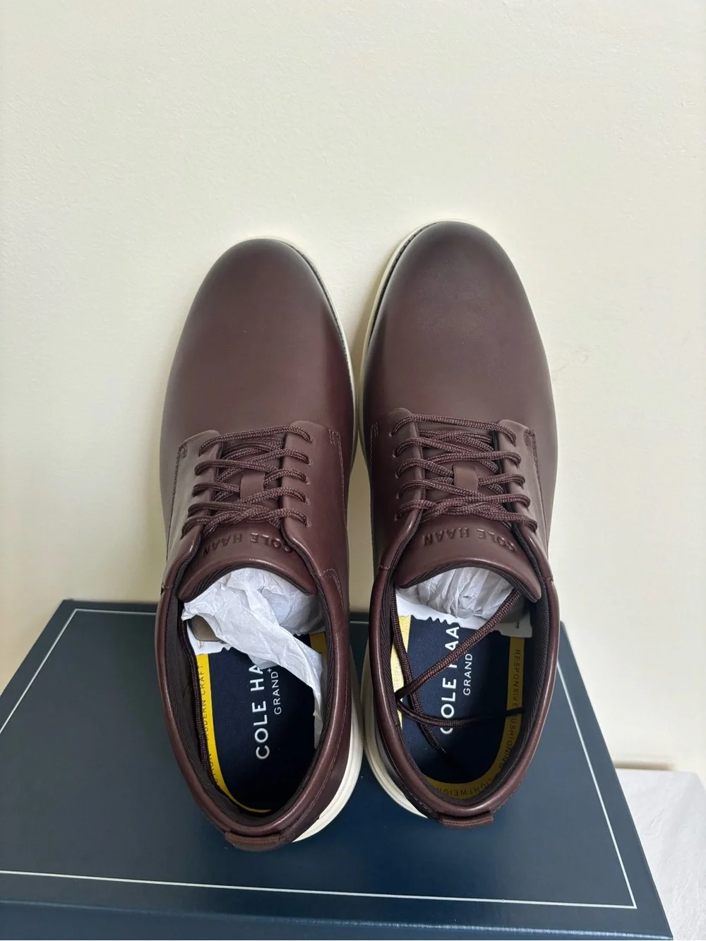 Cole Haan Men's Grand+ Plain Toe Leather Oxford Shoes 11.5 M Brown C42675 New